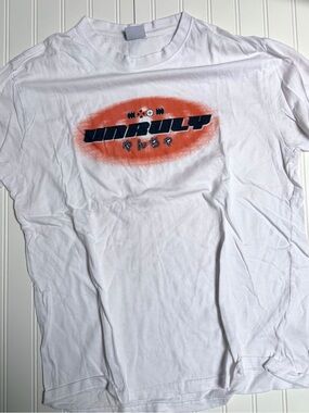 Cotton On White Long Sleeve Tee with Orange & Navy Graphic